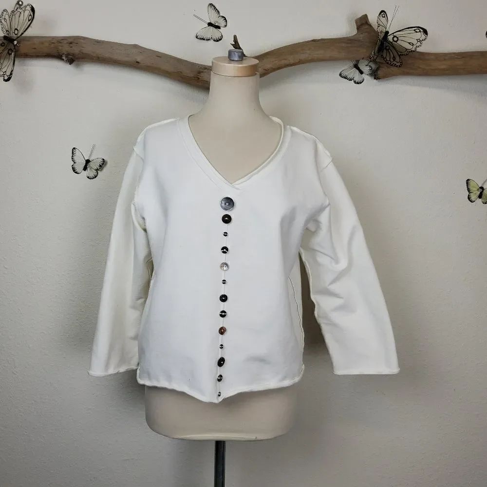 Neon buddha white with mult button top